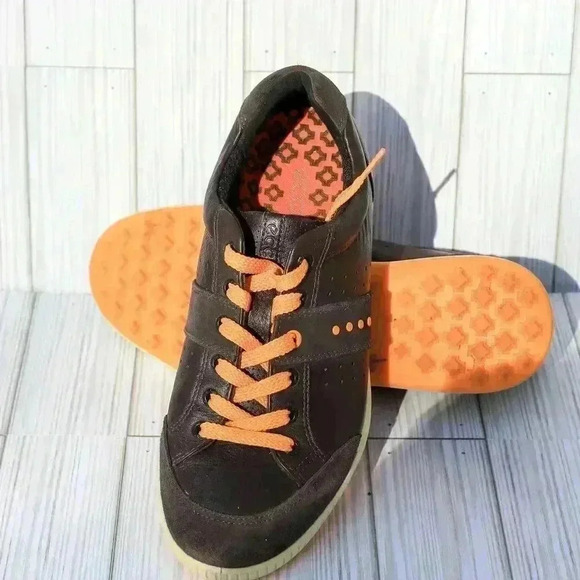 ECCO Men\'s Golf Shoes Size 42 Brown Leather Hydromax Excellent Condition